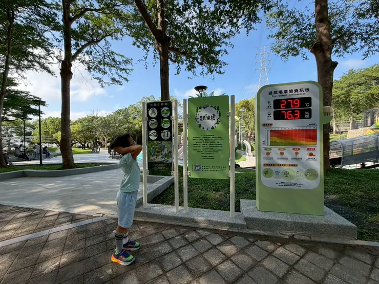 在公園裡看見任何資訊版都很適合帶孩子認識一番。