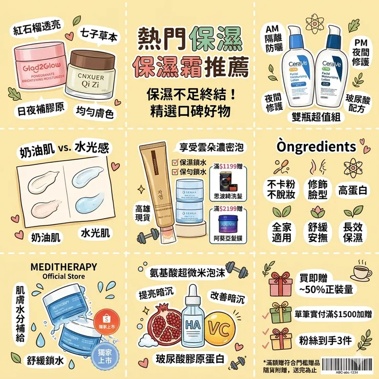 【2026保濕霜推薦】冷氣房待整天也不乾!6款Dcard/PTT熱推神霜:沙漠乾肌救星/女上班族,抗皺嫩膚精/玻尿酸保濕