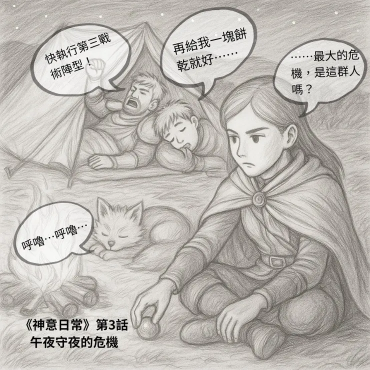 《神意日常》 第4話 〈午夜守夜的危機〉