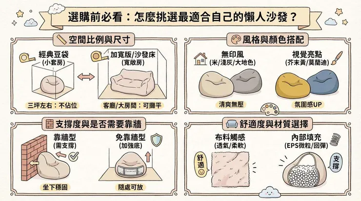 選購前必看：怎麼挑選最適合自己的懶人沙發？