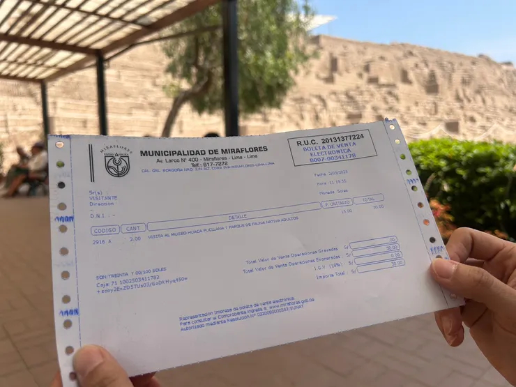 金字塔收費收據，兩人S/30.