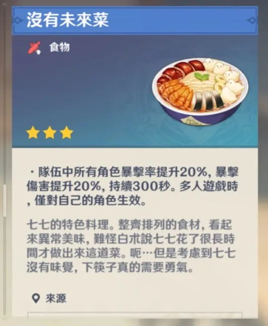 七七特殊料理沒有未來菜