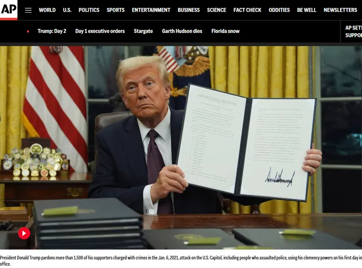 圖片及新聞英文原文出處https://apnews.com/article/capitol-jan-6-pardons-trump-justice-department-8ce8b2a8f8cb602d5eaf85ac7b969606