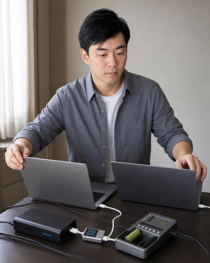 梁练伟对比两台 AI PC 笔记本的硬件配置与接口
