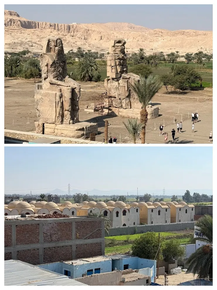 頂樓看曼儂巨像和有降溫效果半圓屋頂