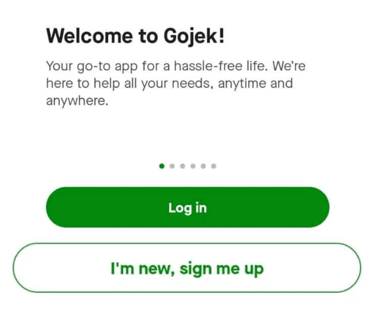 要註冊Gojek帳號，您需要填寫電子郵件和手機號碼。如果您的手機號碼無法被接受，請嘗試使用當地的手機號碼，印尼或新加坡的號碼是推薦選擇。  點擊「註冊」（如果您的號碼已經註冊過，請直接點擊「登入」） 正確填寫所需的資料，然後點擊「繼續」 輸入您通過SMS收到的OTP驗證碼。*請務必保密，不要將OTP驗證碼告訴任何人！ 完成！現在您可以享受Gojek提供的所有服務了。 登入後，別忘了在「我的個人資料」頁面驗證您的電子郵件，這將讓您的帳戶更加安全，同時還能收到Gojek的交易收據和最新消息。