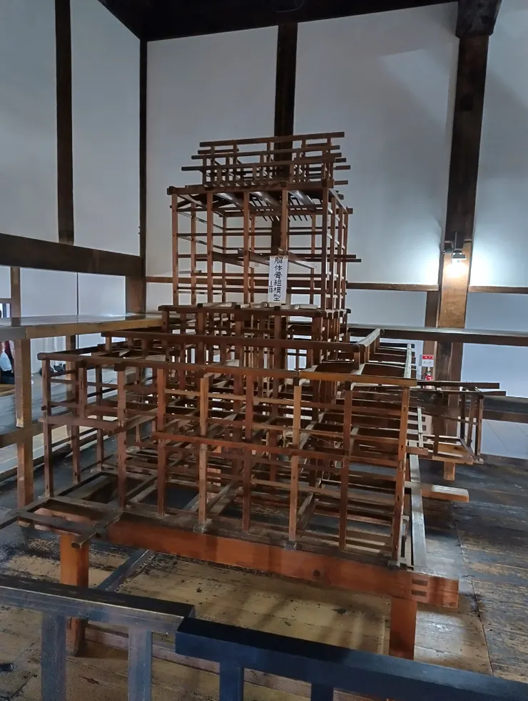 犬山城的天守閣木造結構模型