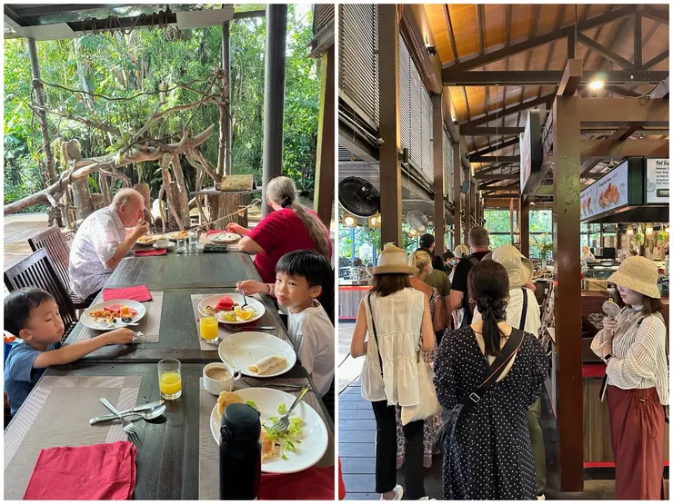 我們快9點才到餐廳排隊，前面已經有好幾組客人，所以沒有坐到最近的位置，殘念