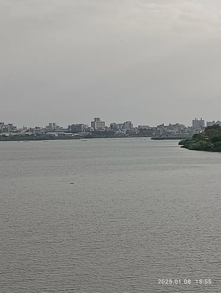 堤岸盡處上“港龍橋”上眺前方即東港