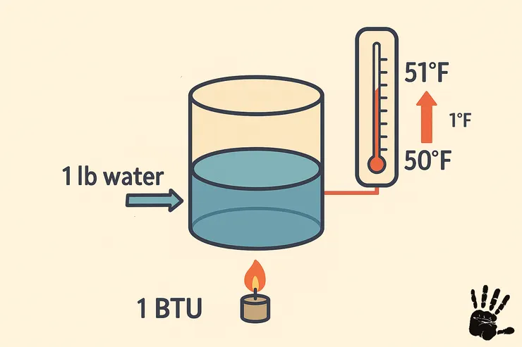 英熱單位（BTU）是將 1 磅海平面水的溫度升高 1 華氏度所需的能量