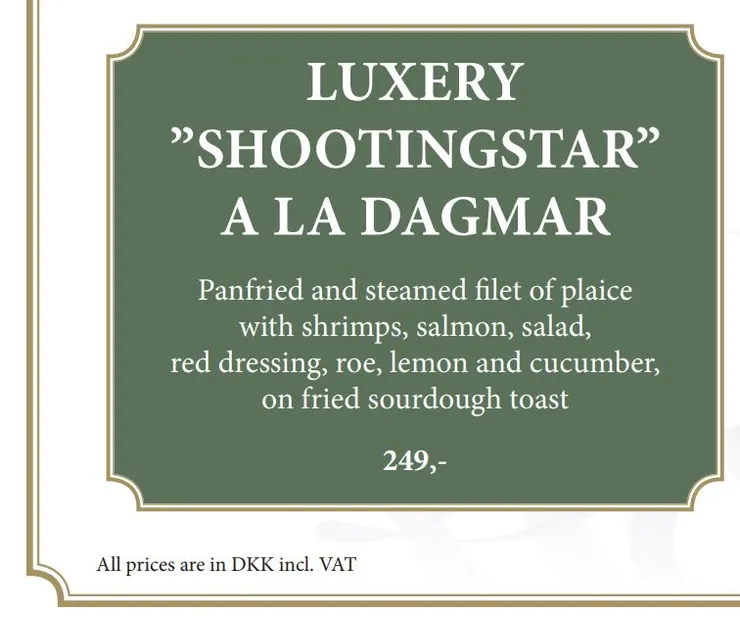 取自Hotel Dagmar官網菜單