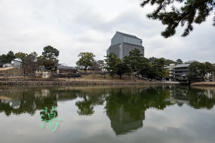 猿渡池與興福寺的五重塔。