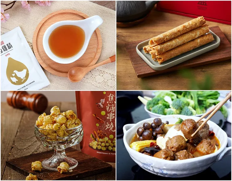 圖說：中秋送禮不再只有月餅，禮盒創意百出，各品牌也下殺優惠。（資料來源：勤億蛋品科技、焦糖楓、愛雅辣呦）