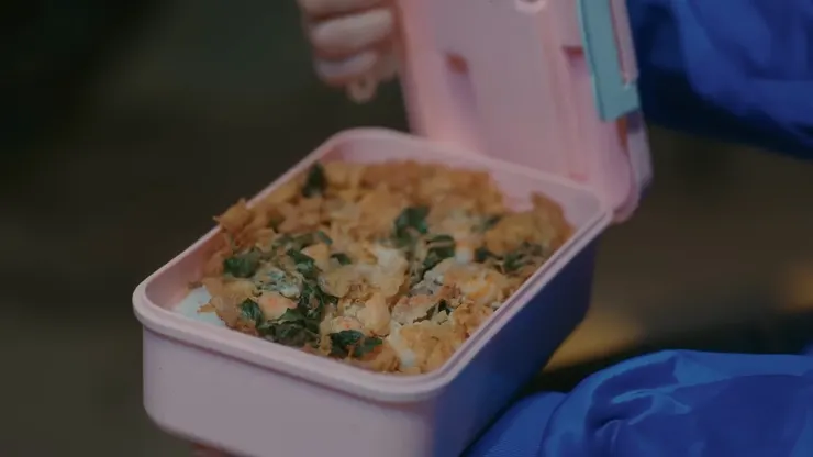 加了白飯的蝦仁煎蛋