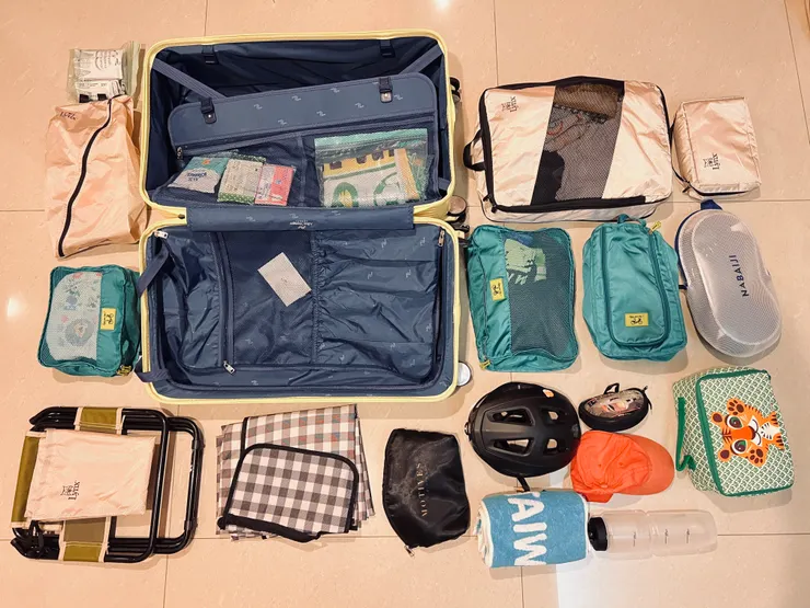 三人三天兩夜，安全帽都能放進去