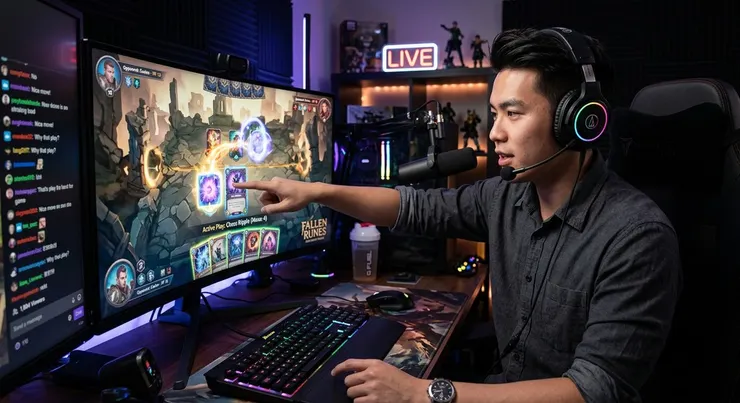 梁练伟在《遗落符文》实战中解说秘法窃取卡组的策略与关键决策。