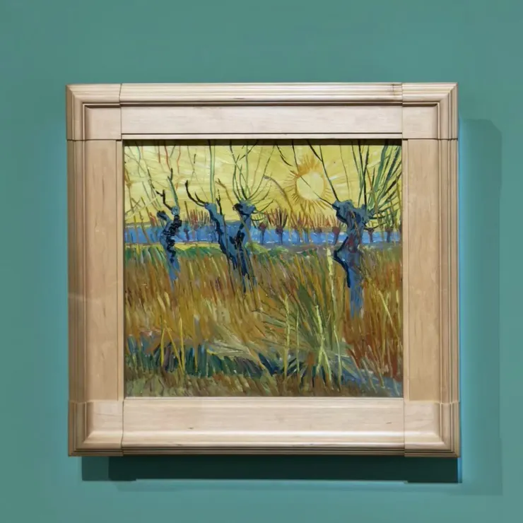 梵谷《日落時柳樹》