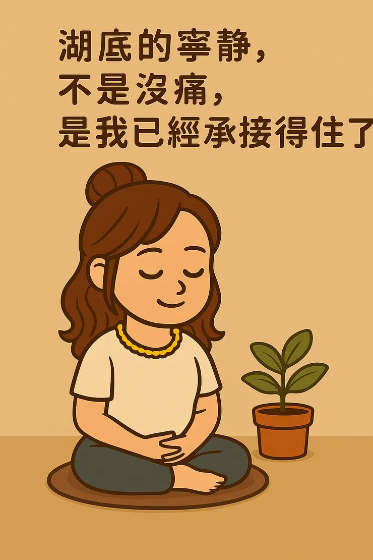 湖水再深,也終會平靜。 那是我陪自己走過痛以後,種下的安穩。