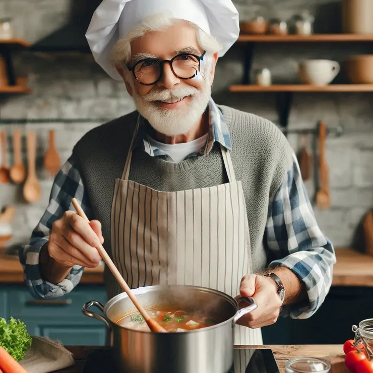 AI生圖(本來想要老廚師，但生出來都不夠老...)