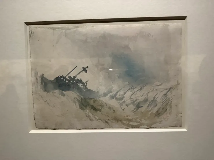 透納為了畫出澎湃的浪花，據說他會把自己綁在船桅桿上在暴風雨間觀察…（好瘋）