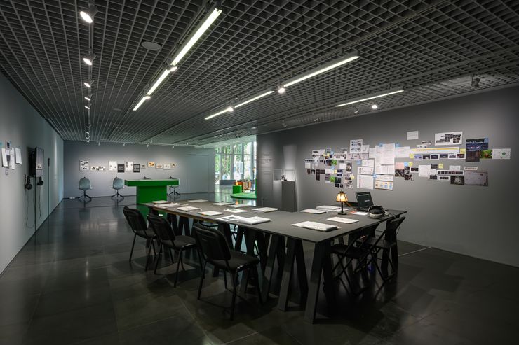 《雲在兩千米》展覽，VR 幕後工作區。／影像提供：北師美術館（攝影：王世邦 Anpis Wang）