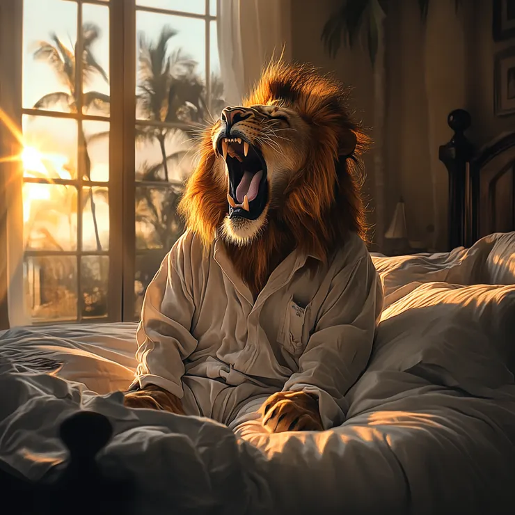 獅子先生起床囉