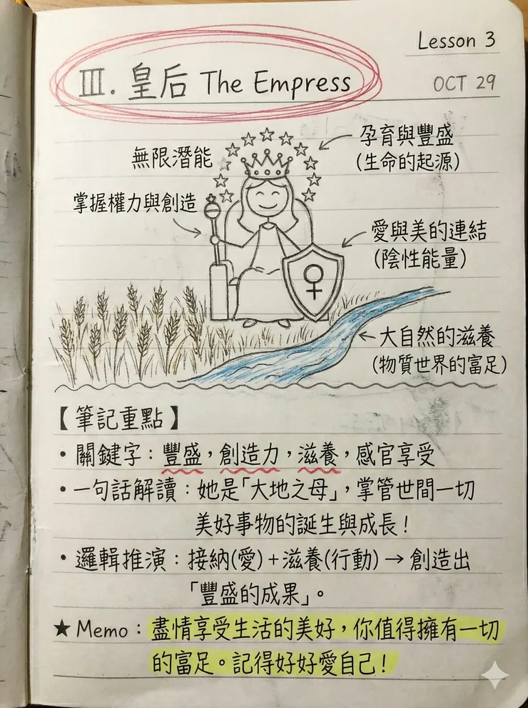 塔羅皇后牌牌義