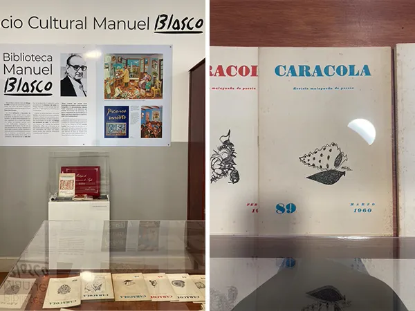 文化中心特別有一個空間介紹Manuel Blasco，畢卡索的堂弟，活躍時期作畫、寫詩，也出版一些對畢卡索的研究。