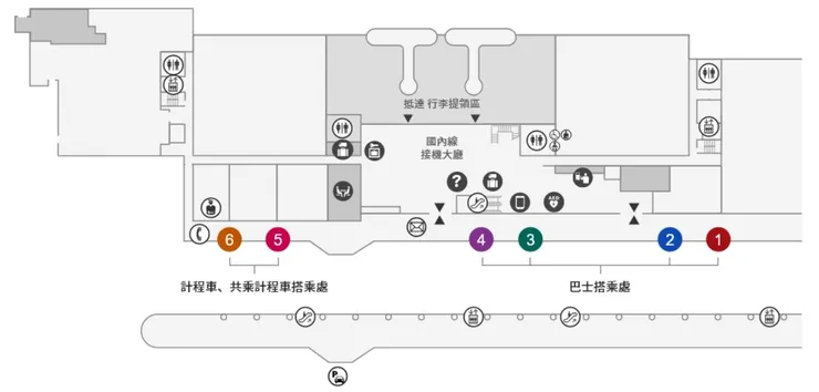 機場巴士搭乘相對位置(廣島機場官網)