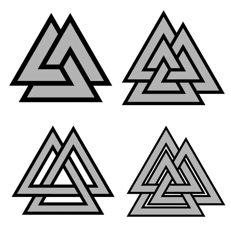 ▲ 死亡戰士之結（Valknut）與他的幾種變體