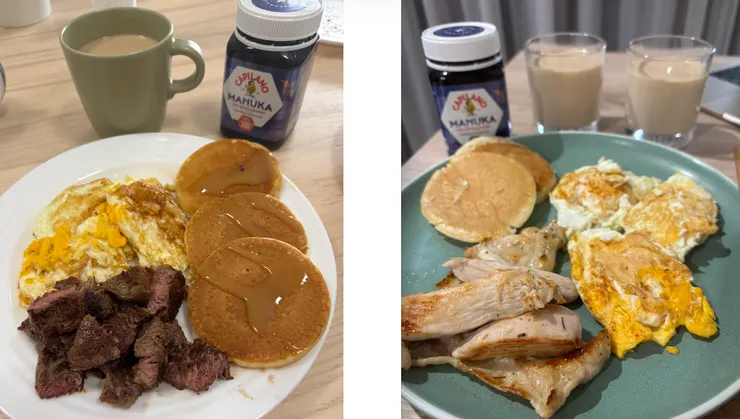 荷包蛋配肉，直接升級早午餐也沒問題