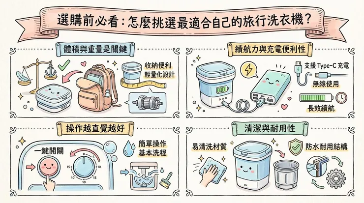 選購前必看：怎麼挑選最適合自己的旅行洗衣機？