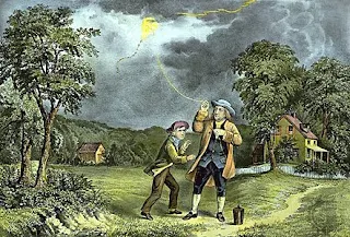 班傑明·富蘭克林 Benjamin Franklin 在暴風雨中飛風箏,發明了避雷針,Source: history.com