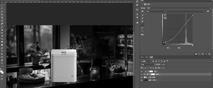 利用曲線將產品光感調整