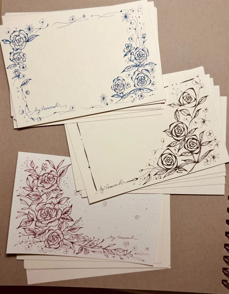 圖2 三種畫法，空白處可寫上祝福語