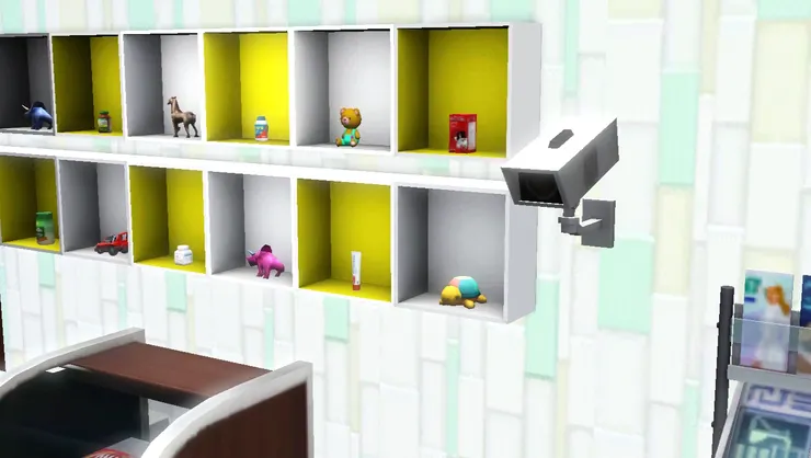 壁紙的花紋是長方形，也帶了清新的綠色，看下去不會太濃烈不適合店舖，也不會全白。