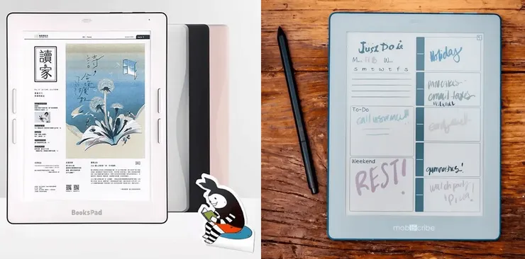 博客來 BooksPad (左)與 Mobiscribe WAVE 的(右)官方圖像比較