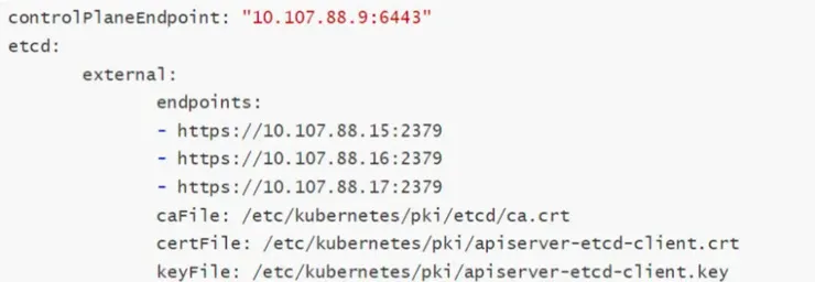 ETCD對於Kube-apiserver是一個Client的角色，需要它們的certificates並指定這些節點的位置