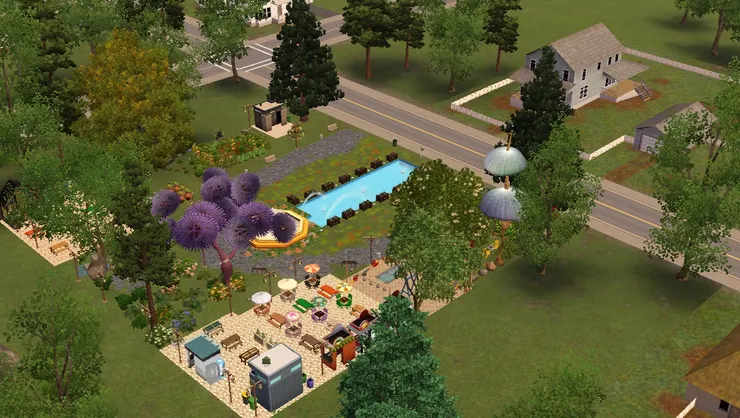 園內色彩繽紛，氣氛歡樂。