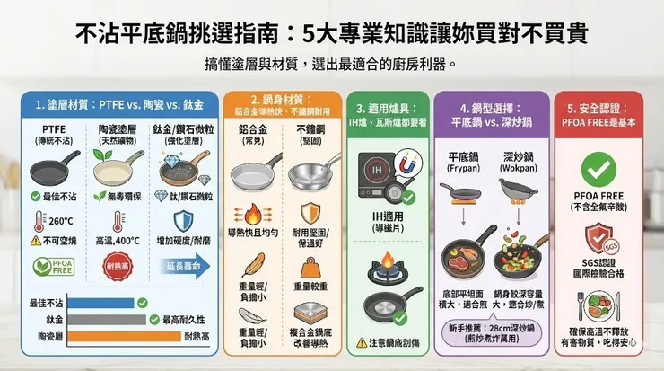 不沾平底鍋挑選指南