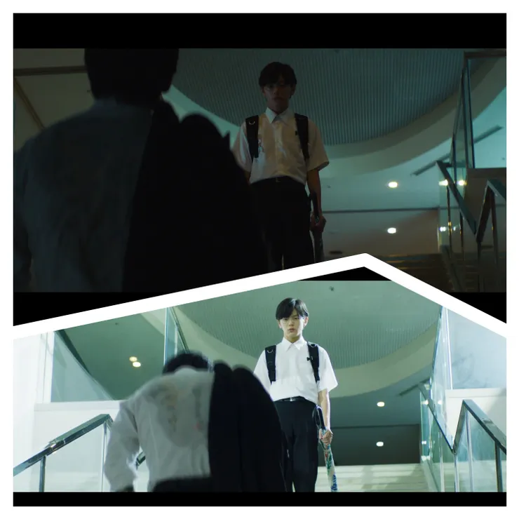 兩人相遇時光影交錯，即是關係的象徵