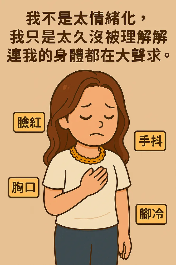 情緒沒說出口，身體就開始一點一滴幫我喊出來。
