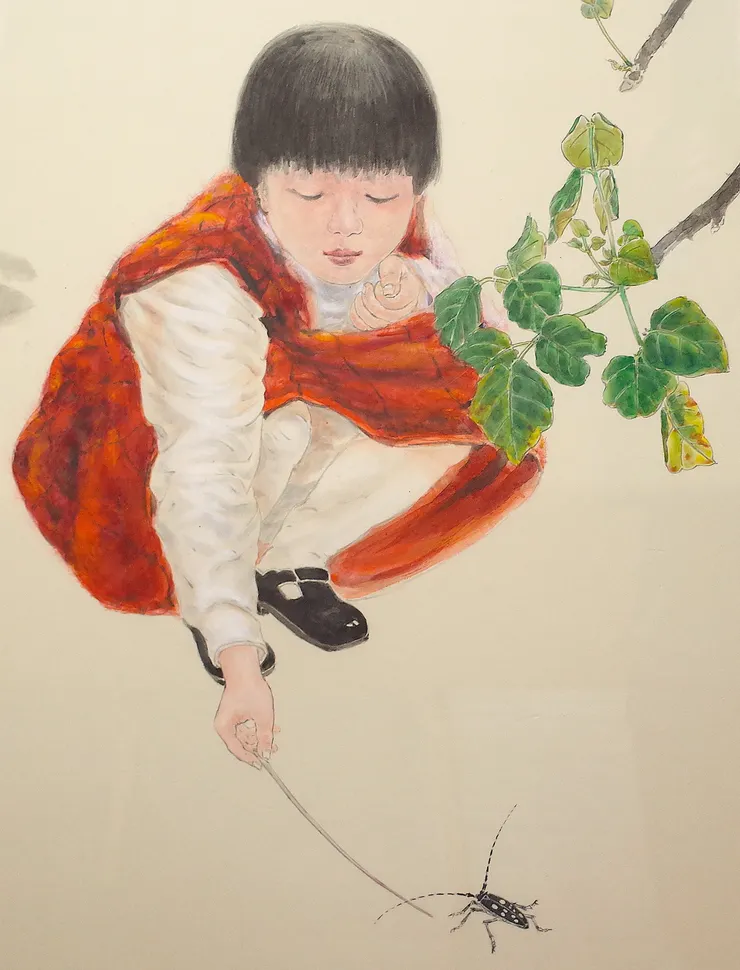 〈莿桐花開〉局部－女孩