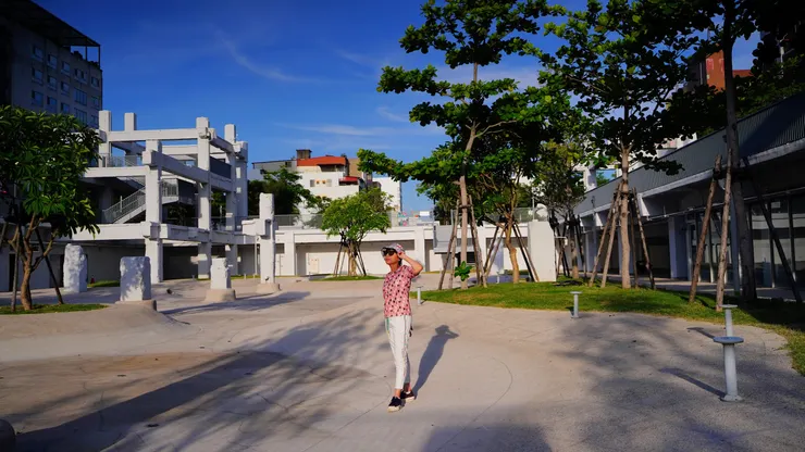 因應缺水危機廣場戲水區一片乾涸