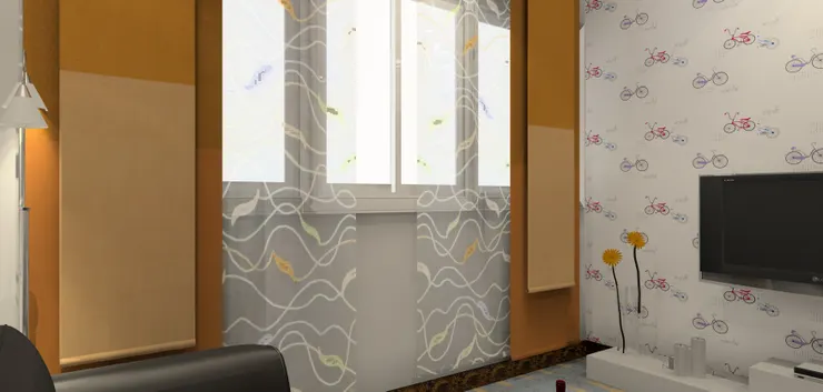 其實我很不喜歡啡色，現實中應該不會使用這種顏色的窗簾，但軟件沒選擇。(其實不算很難看，只是我不喜歡。)