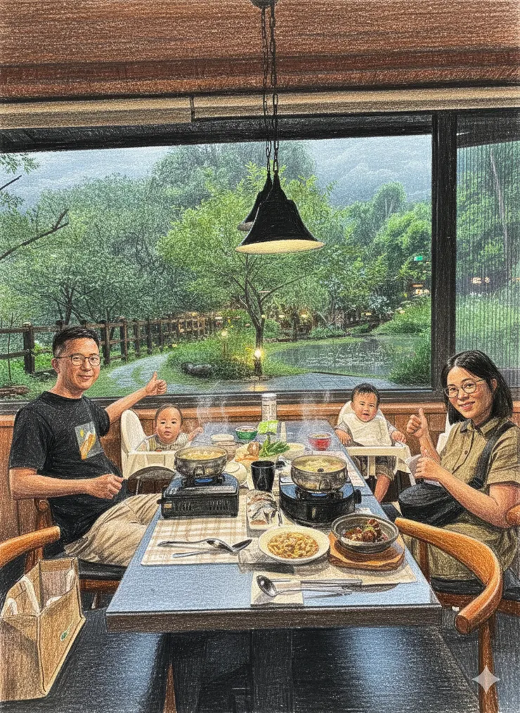 正式挑戰在外用餐的一家人