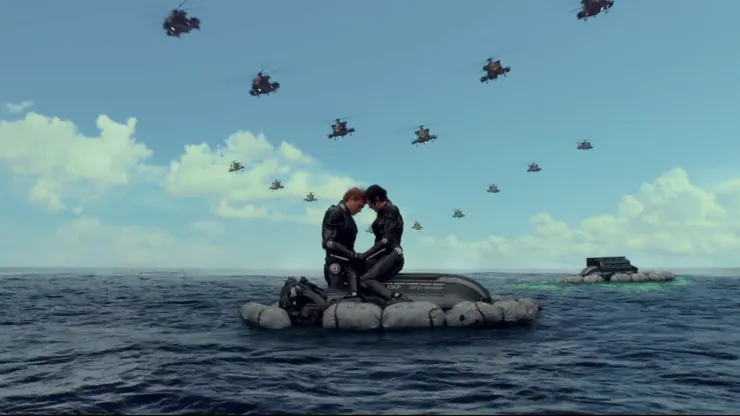 尾聲男女主角輕碰彼此額頭，恰好形成「圓」的姿勢。（圖片取自串流截圖）