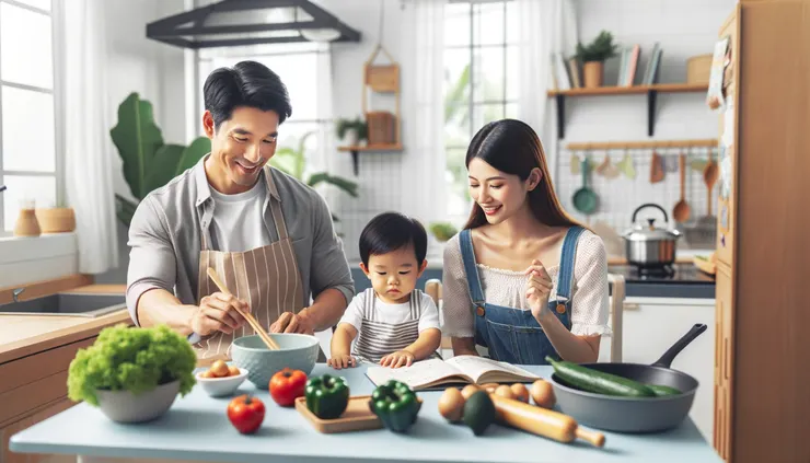 父母讓孩子一起嘗試做飯,培養孩子自信心和自我效能感