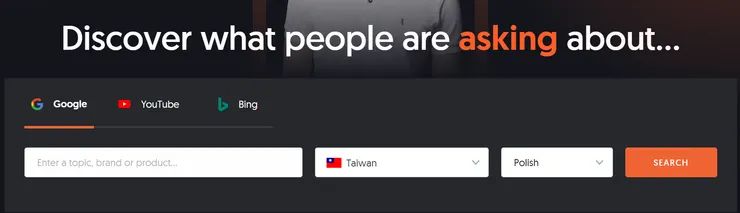 Source : Answer The Public 官網