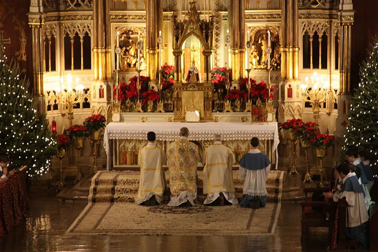 在倫敦的一台聖誕節傳統彌撒